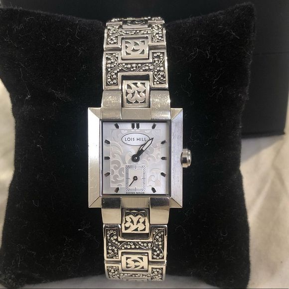 LOIS HILL Sterling Silver Watch Square Face Silver Band - Picture 16 of 17